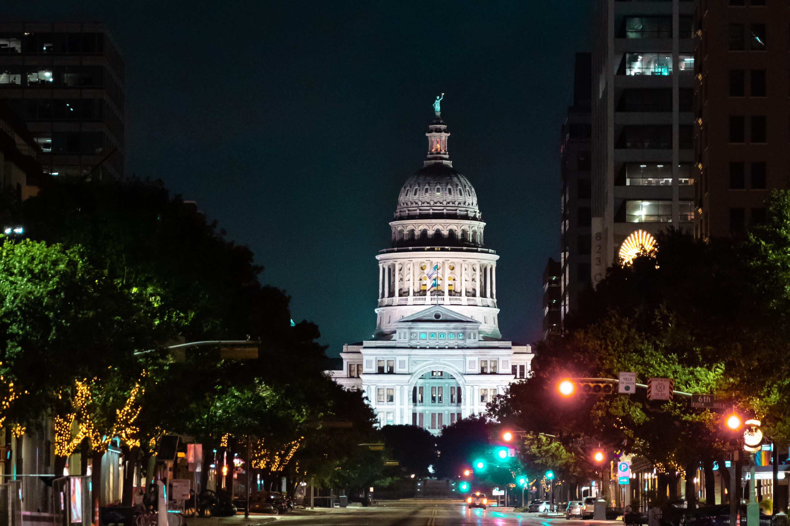 Texas State Capitol Building at night